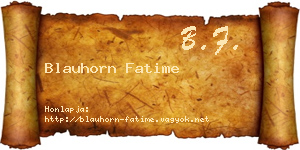 Blauhorn Fatime névjegykártya
