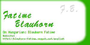 fatime blauhorn business card